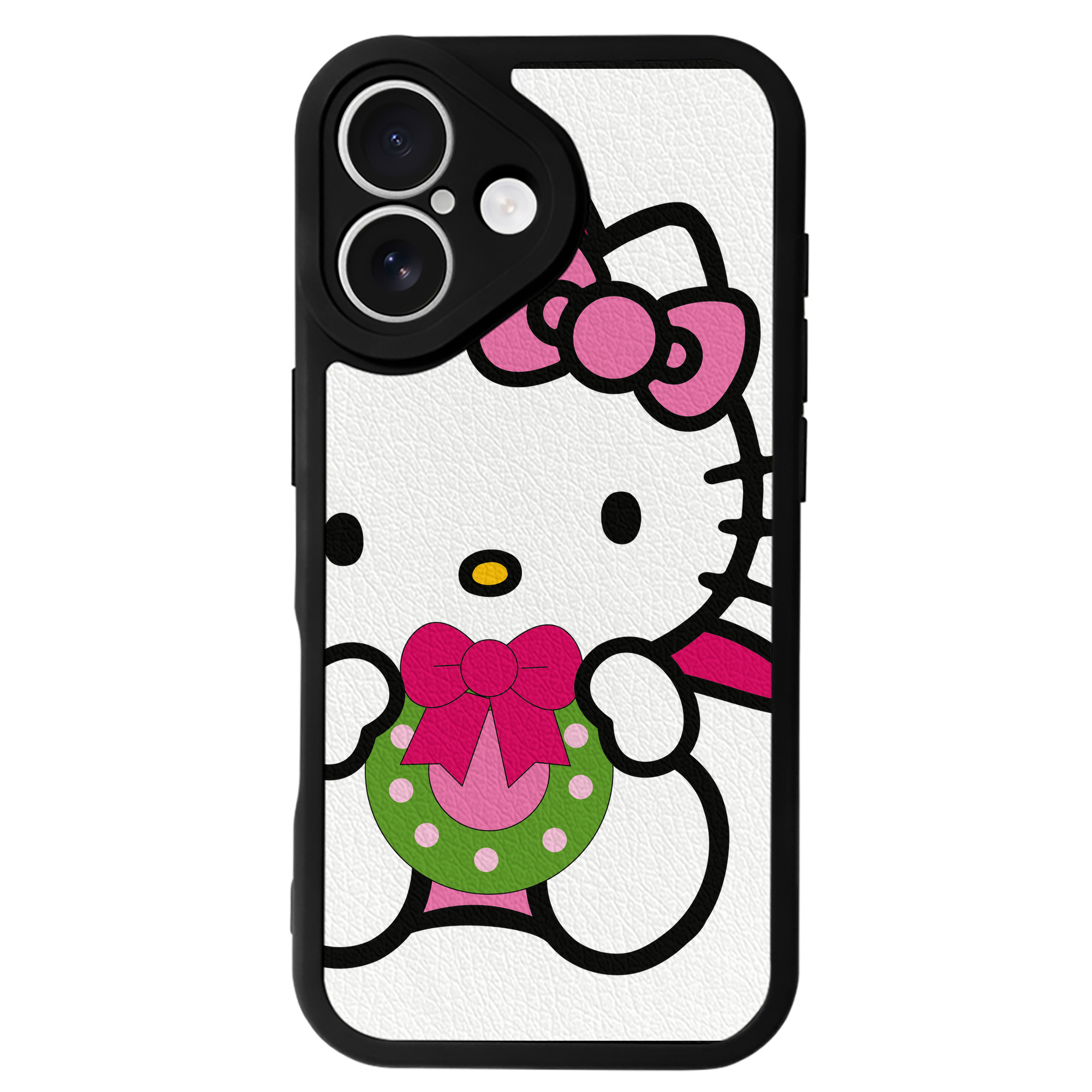 （画像用） Hello Kitty ハローキティ 【iPhone 16シリーズ対応】シリコンスマホケース（レザー調） 材質：シリコン